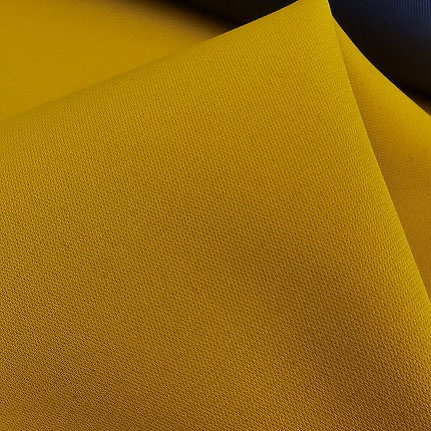75Dx75D RPET water resistant mustard color fabric mixed with virgin polyester manufacturer