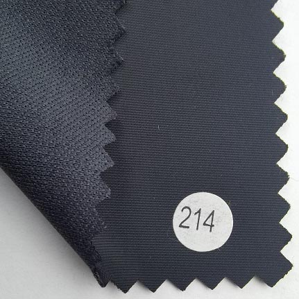 75d anti-crease rpet polyester recycled compounded fabric with knitted backing